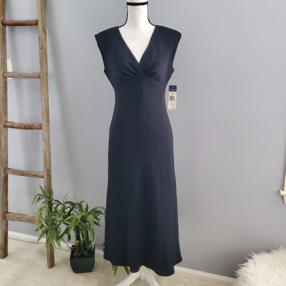 Chaps Women's Black Sleeveless Sheath Dress 4